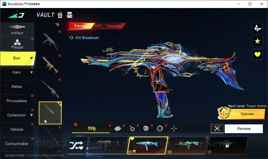 Blood Strike Accounts Others ASIA|2 ETERNAL MP7 Tidesong Lv2,DEagle Scorpio|3 Meele Ultra Shuriken Azure,Talon Knife 1