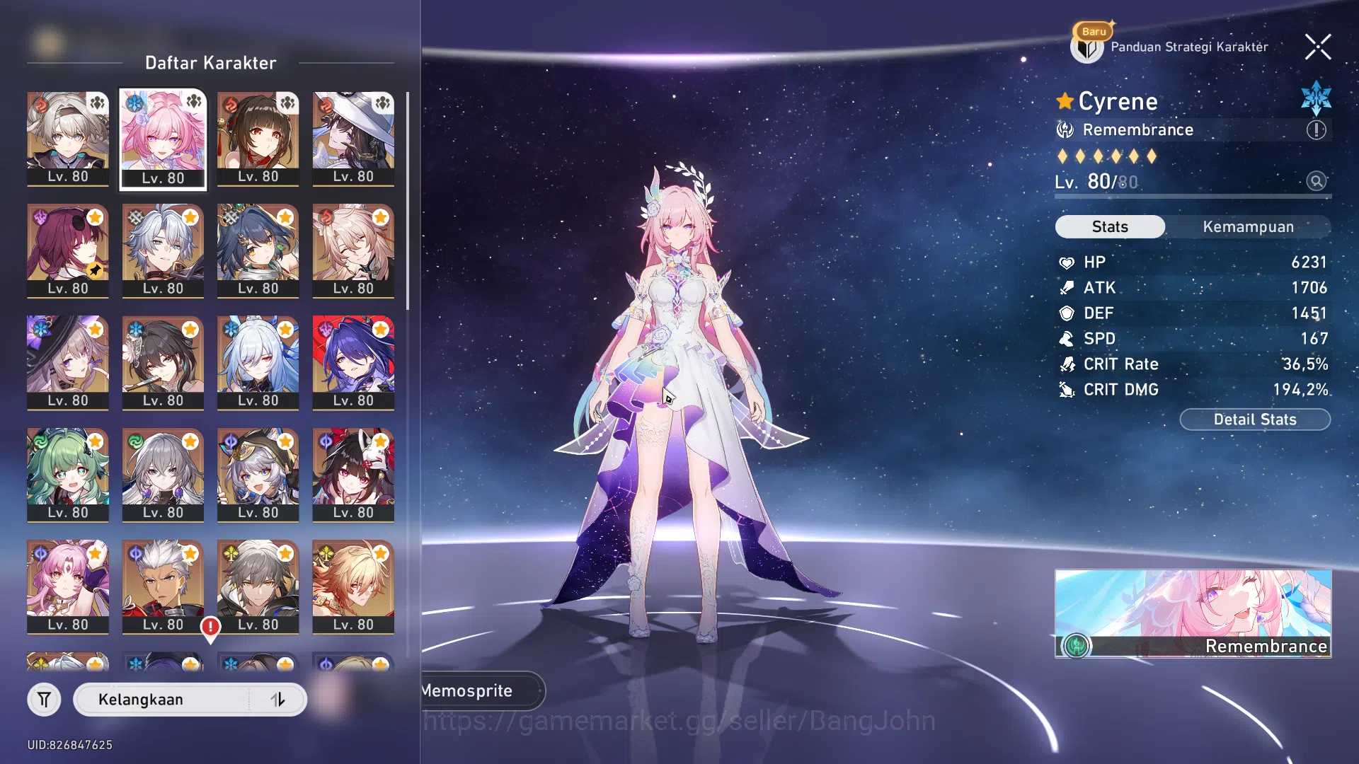 Honkai Star Rail Accounts ASIA | TL 70 | 15 Limit | MC Male | Cyrene Sign, S image 16
