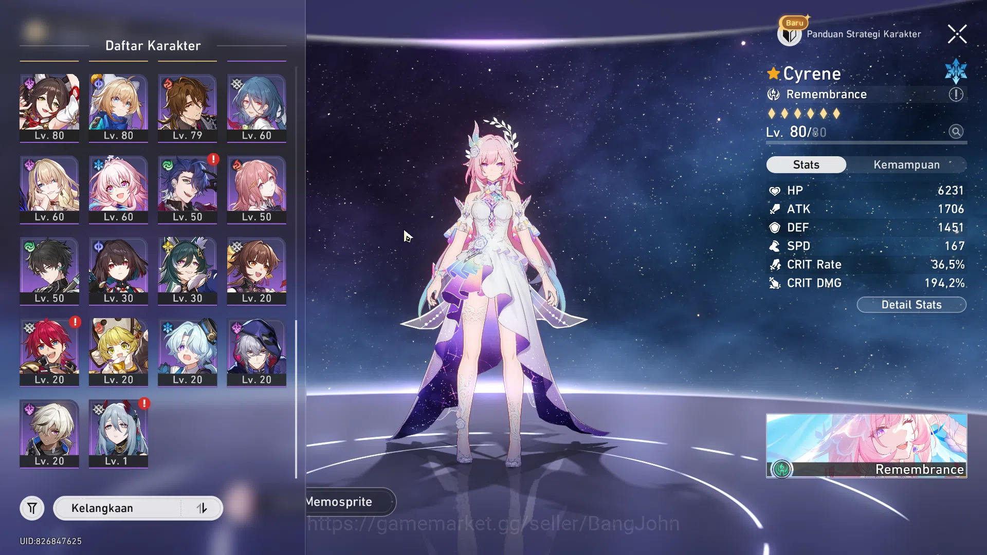Honkai Star Rail Accounts ASIA | TL 70 | 15 Limit | MC Male | Cyrene Sign, S image 18