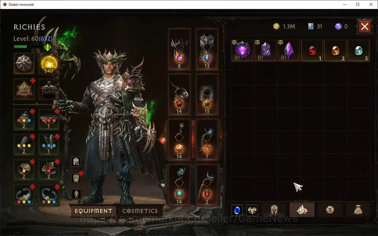 Diablo Immortal Accounts EU - secheron|CS ON|Lv60 (632)|Druid|CR 36K|Reso 5 image 6