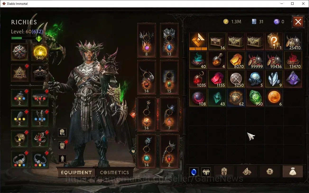 Diablo Immortal Accounts EU - secheron|CS ON|Lv60 (632)|Druid|CR 36K|Reso 5 image 7