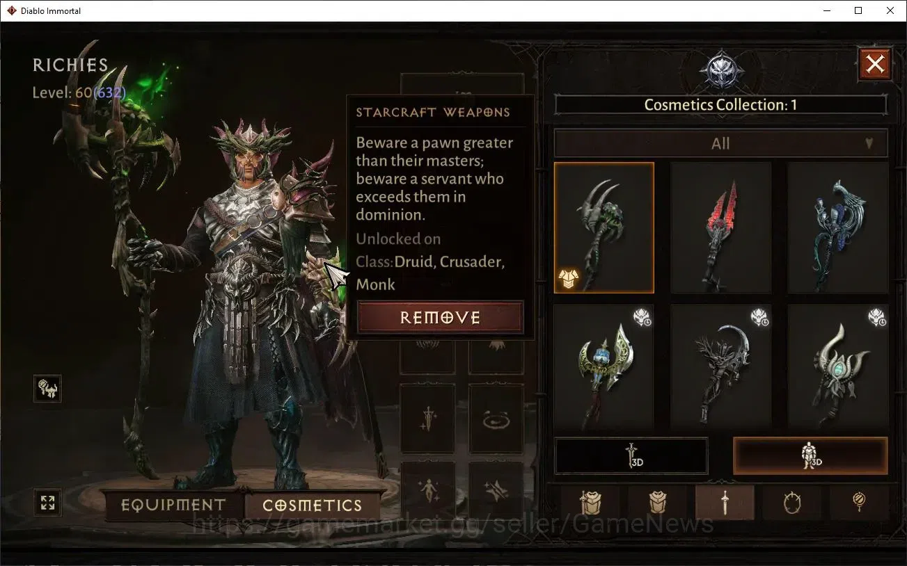Diablo Immortal Accounts EU - secheron|CS ON|Lv60 (632)|Druid|CR 36K|Reso 5 image 8