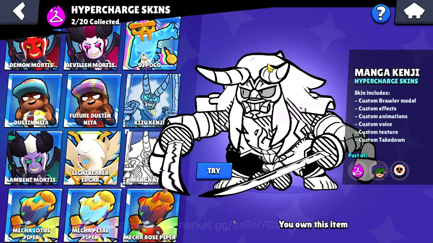 Brawl Stars Accounts 12253 Trophy|87 Brawlers 16 Max|180 Skin|HyperC(Manga Kenji,S Poco),5 Legend,15 Myth,47 Epic,Etc|15k 16