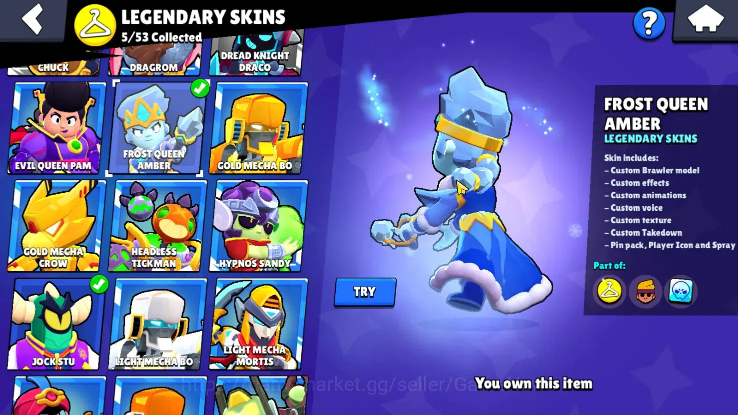 Brawl Stars Accounts 12253 Trophy|87 Brawlers 16 Max|180 Skin|HyperC(Manga Kenji,S Poco),5 Legend,15 Myth,47 Epic,Etc|15k 18