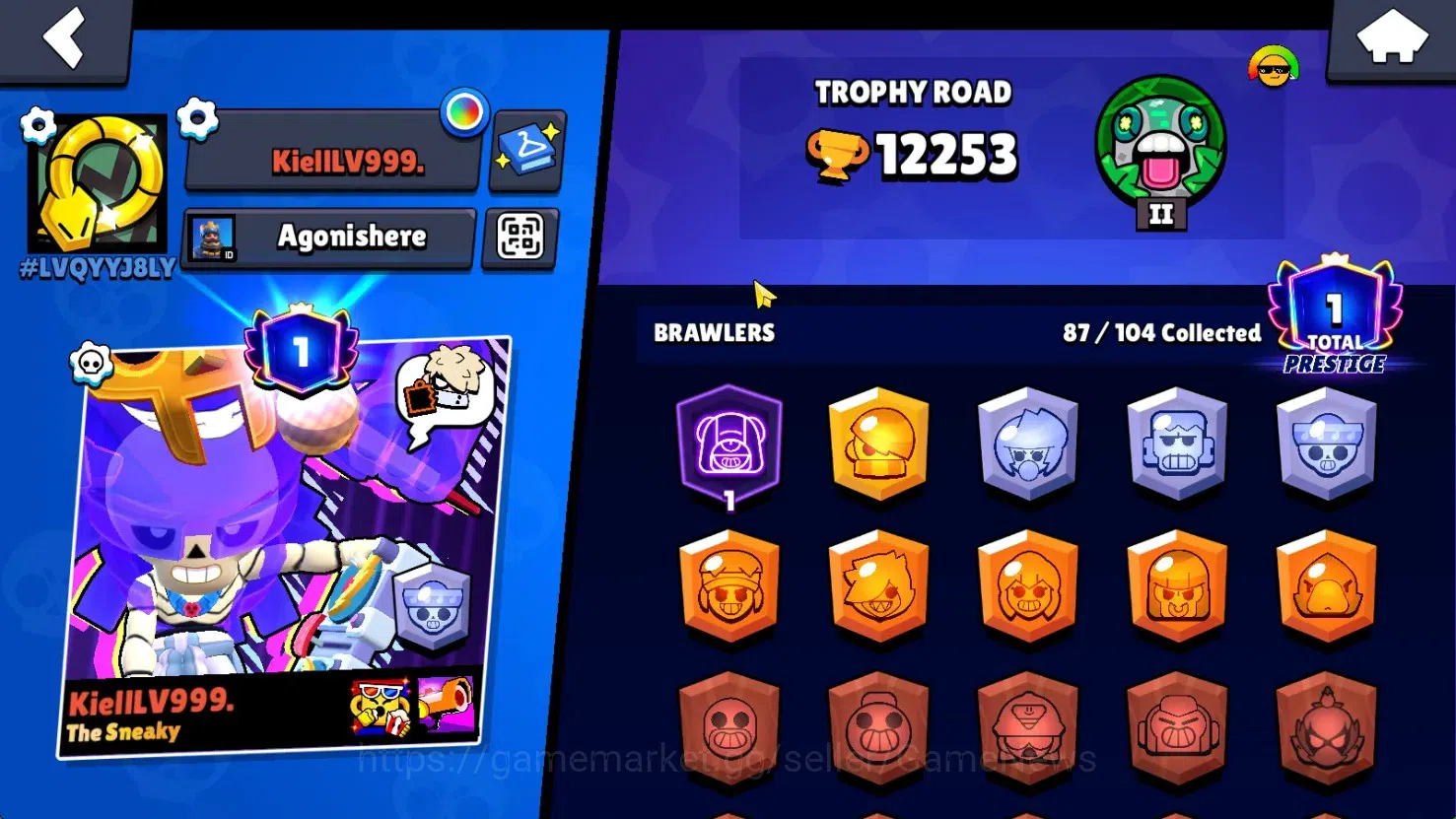 Brawl Stars Accounts 12253 Trophy|87 Brawlers 16 Max|180 Skin|HyperC(Manga Kenji,S Poco),5 Legend,15 Myth,47 Epic,Etc|15k 2