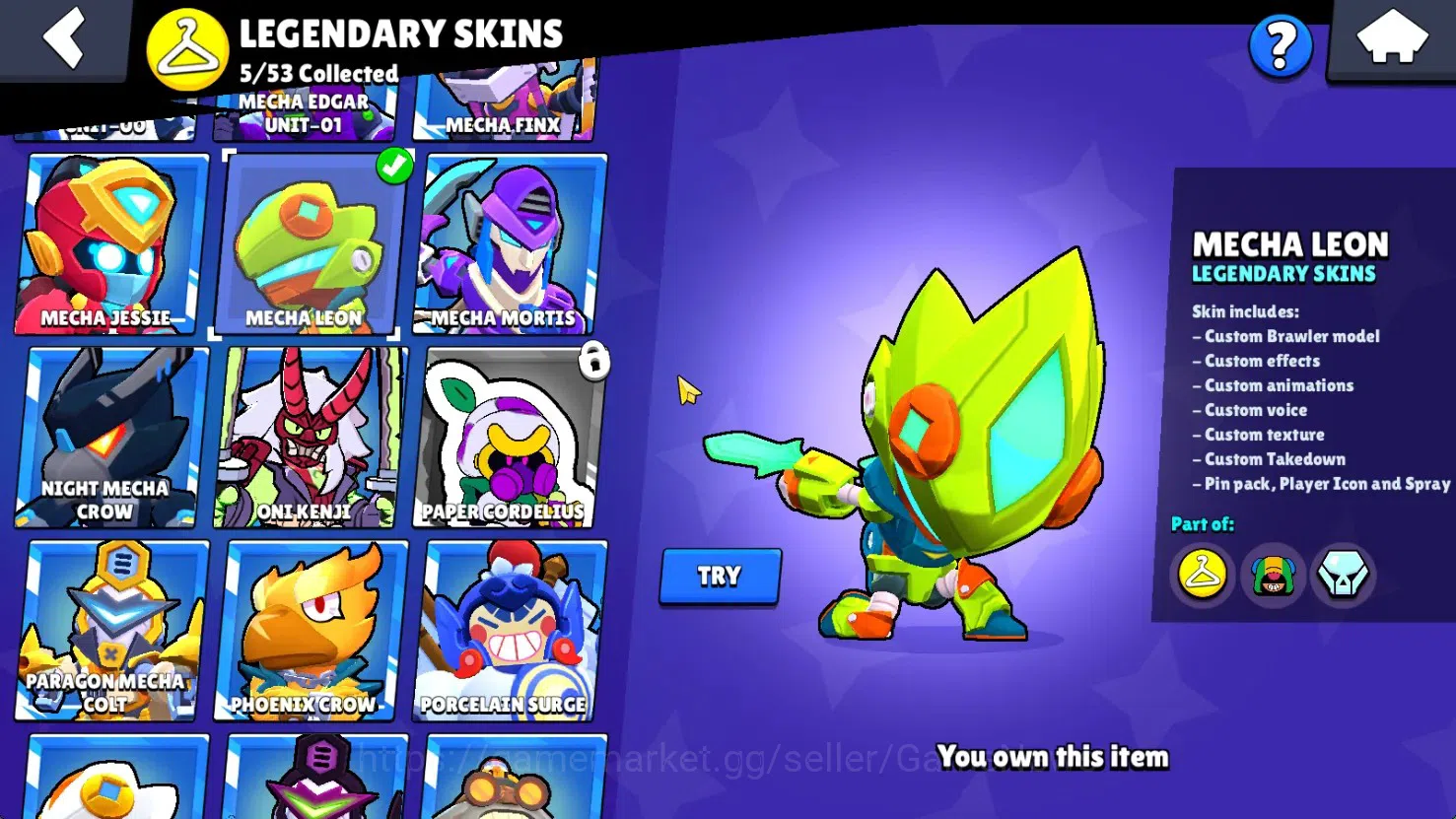 Brawl Stars Accounts 12253 Trophy|87 Brawlers 16 Max|180 Skin|HyperC(Manga Kenji,S Poco),5 Legend,15 Myth,47 Epic,Etc|15k 20