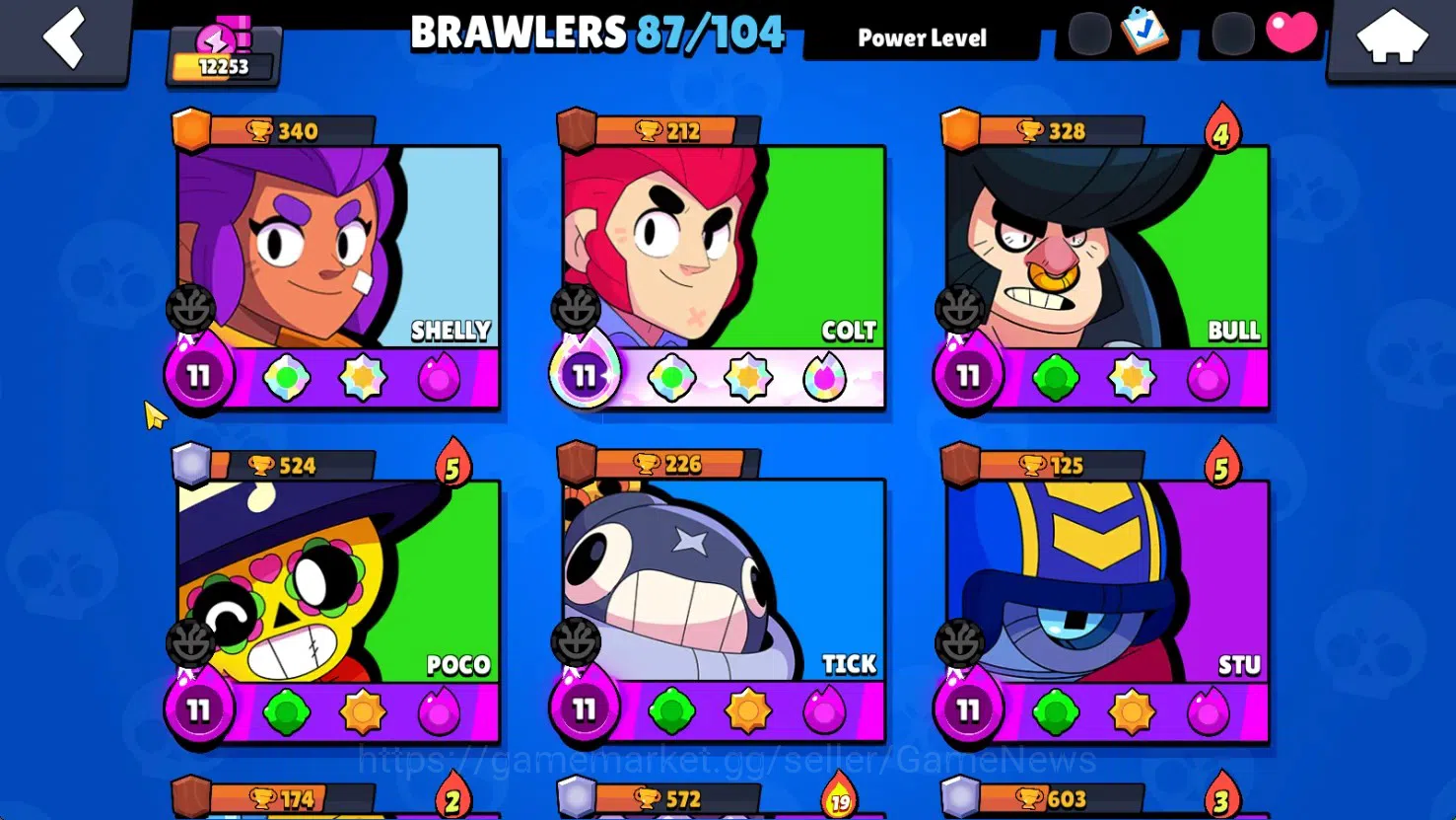 Brawl Stars Accounts 12253 Trophy|87 Brawlers 16 Max|180 Skin|HyperC(Manga Kenji,S Poco),5 Legend,15 Myth,47 Epic,Etc|15k 6