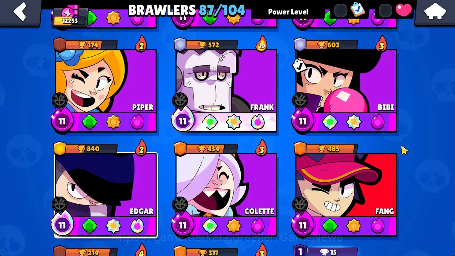 Brawl Stars Accounts 12253 Trophy|87 Brawlers 16 Max|180 Skin|HyperC(Manga Kenji,S Poco),5 Legend,15 Myth,47 Epic,Etc|15k 7