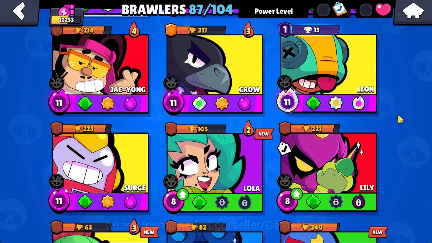 Brawl Stars Accounts 12253 Trophy|87 Brawlers 16 Max|180 Skin|HyperC(Manga Kenji,S Poco),5 Legend,15 Myth,47 Epic,Etc|15k 8