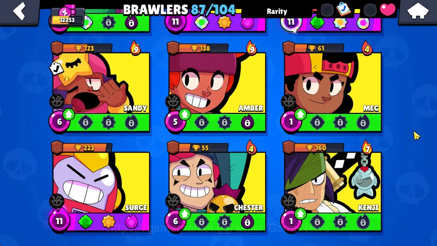 Brawl Stars Accounts 12253 Trophy|87 Brawlers 16 Max|180 Skin|HyperC(Manga Kenji,S Poco),5 Legend,15 Myth,47 Epic,Etc|15k 9