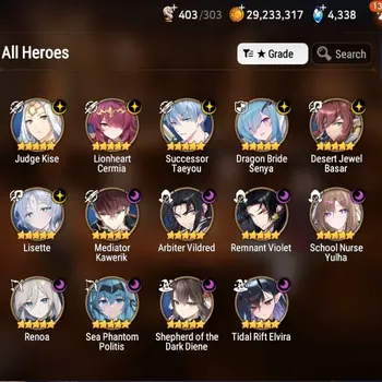 Epic Seven Accounts High-End Global Unverif|14ML(Lisette,Tidal Elvira,Sheperd Diene,School NYulha,Etc)+Full