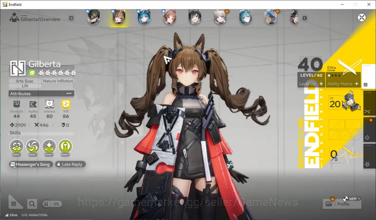 Arknights: Endfield Accounts Asia Lv25|(Gilberta,Last 2