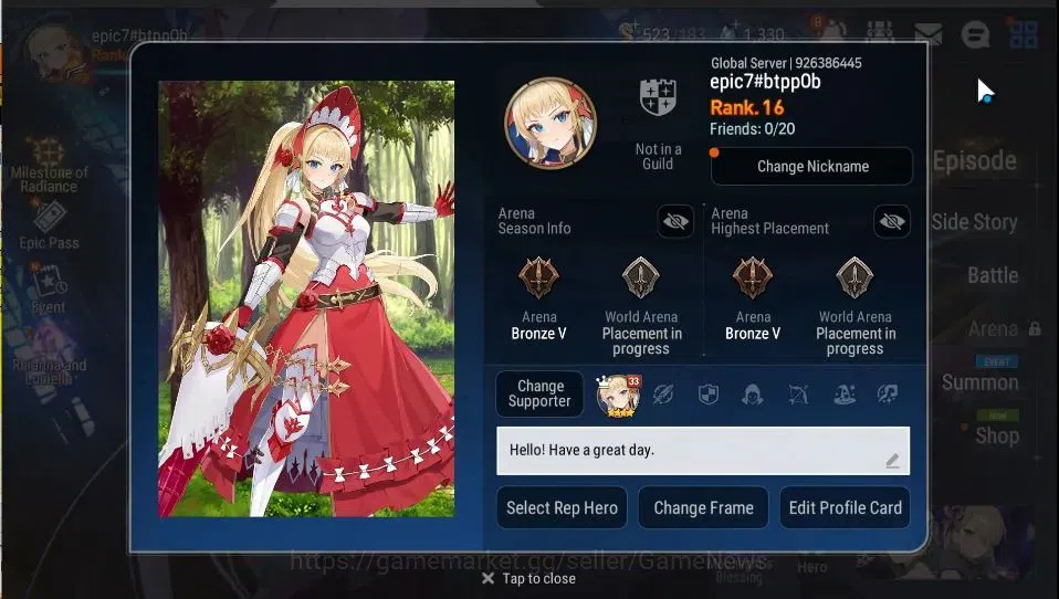 Epic Seven Accounts GLOBAL Unverif|New Era|2 ML(Rhianna&Luciella,Harse image 2