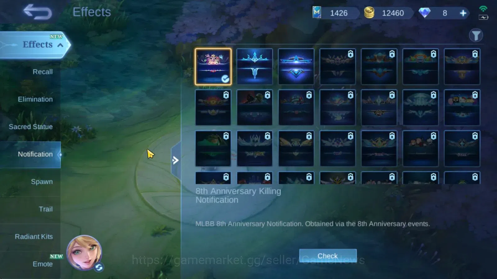 Mobile Legends: Bang Bang Accounts Hero 76|Skin 116|CC Nata,LB Tigreal,Naruto Vale,M- image 13