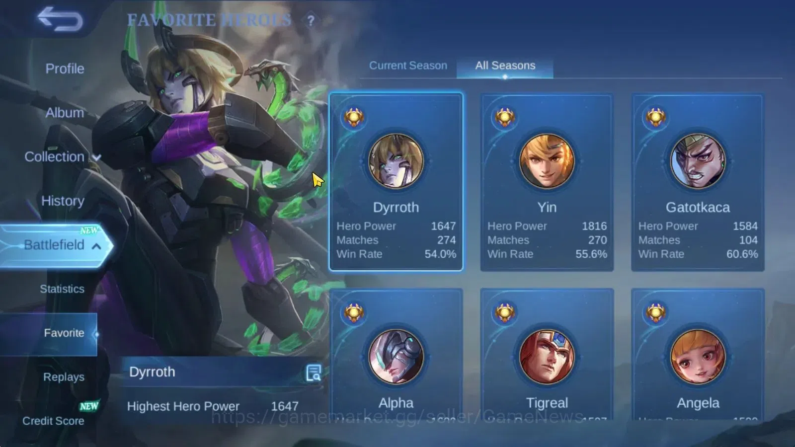Mobile Legends: Bang Bang Accounts Hero 76|Skin 116|CC Nata,LB Tigreal,Naruto Vale,M- image 5