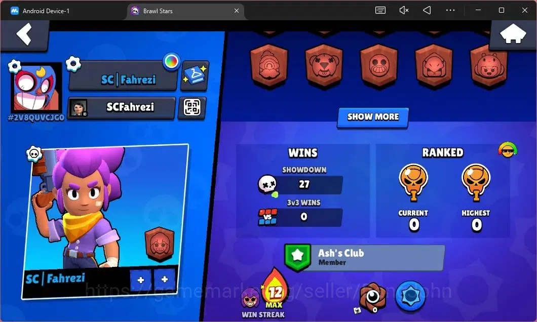 Brawl Stars Accounts Global | 483 Thropy|12 Brawler|1 Max Hypercharge ( image 3