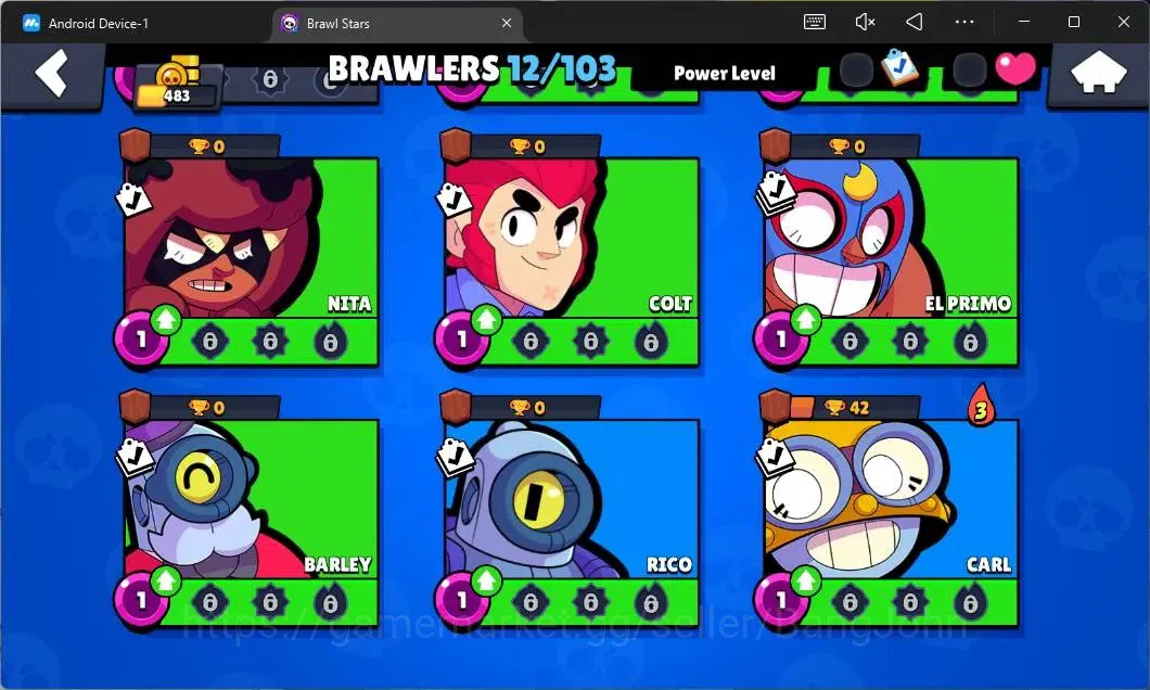 Brawl Stars Accounts Global | 483 Thropy|12 Brawler|1 Max Hypercharge ( image 6