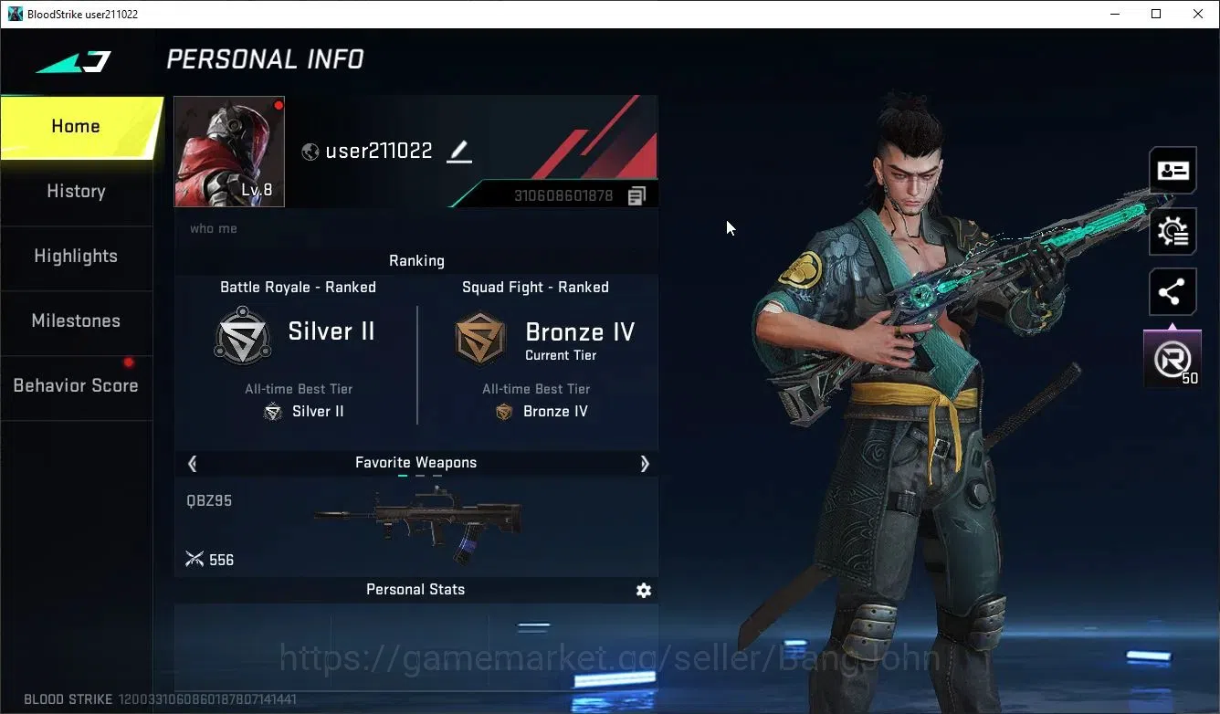 Blood Strike Accounts High-End ASIA | 1 ETERNAL: M1887 - Netherflame | 4 Legendary Guns | 1Limited |1 Ultra Striker|Check SS 1