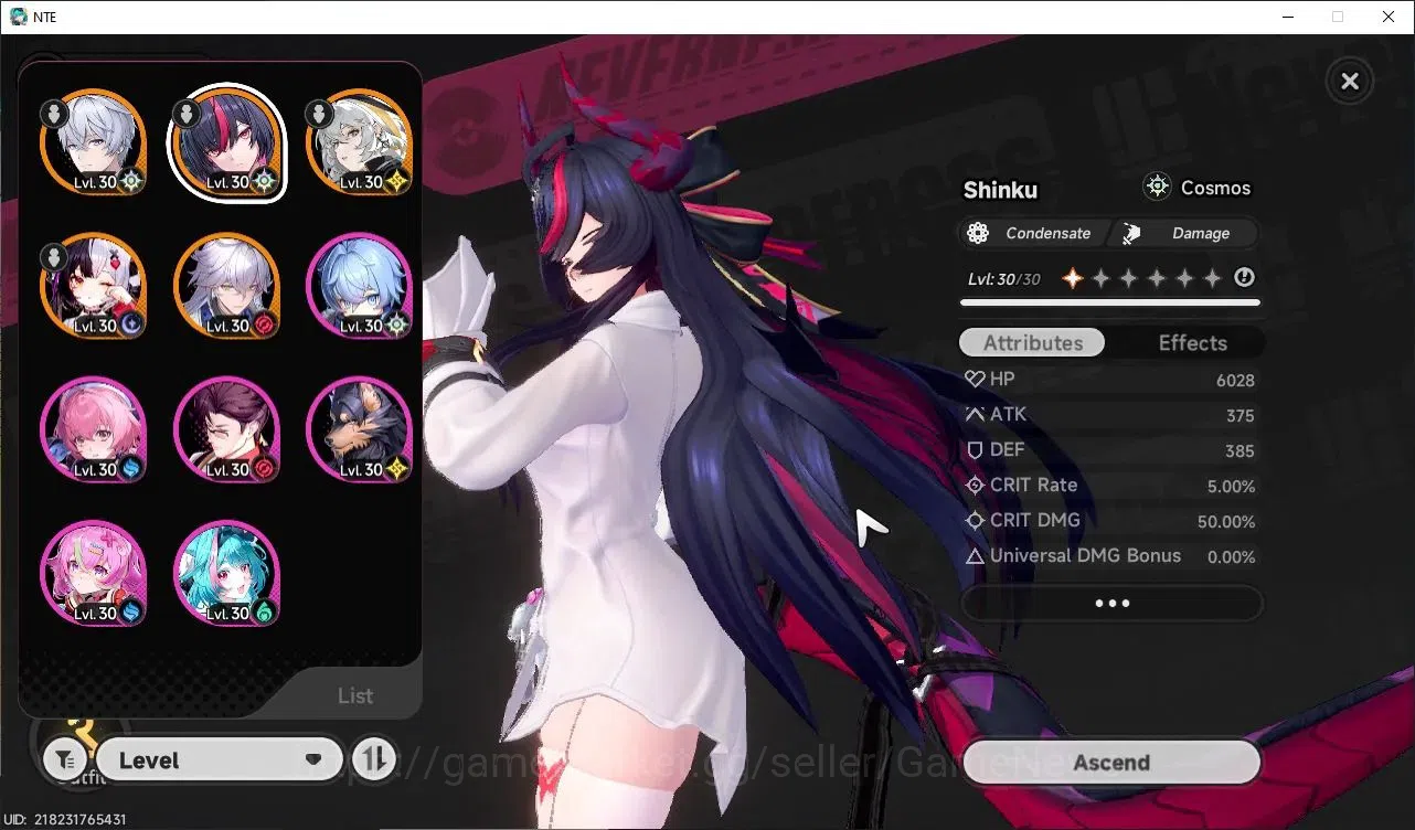 Neverness to Everness Accounts GLOBAL SEA|HL 20|TL 2|4 S-Class 2 Limit (Shinku,Lacrimosa)|2 S-Class Select|Dragon Livery|3 1