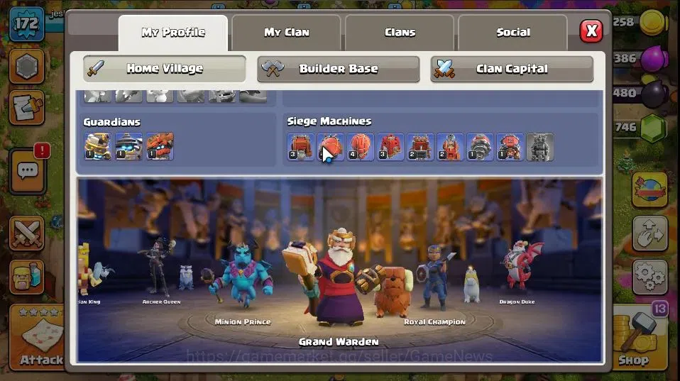 Clash of Clans Accounts Lv 172|TH 18|HH 9|Limited Skin|BK 60,AQ 60,GW 46,M image 4