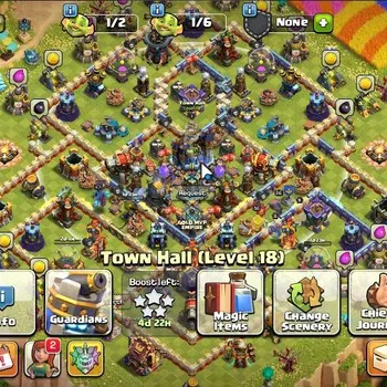 Clash of Clans High-End Lv 172|TH 18|HH 9|Limited Skin|BK 60,AQ 60,GW 46,M image 1