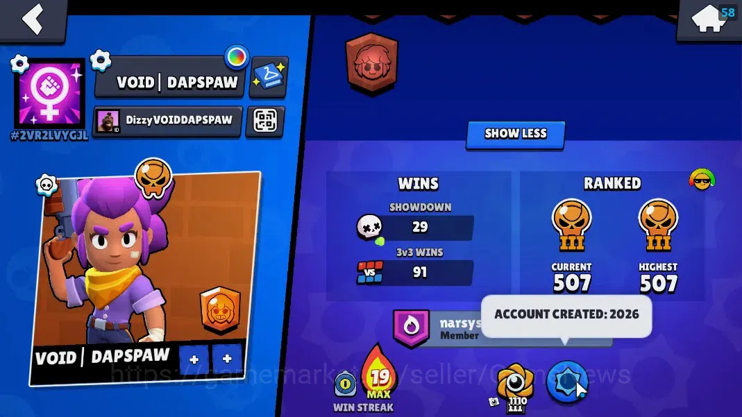 Brawl Stars Accounts 2795 Trophy|21 Brawler 3 Max [Edgar,Bo,Shelly]|9k  image 3