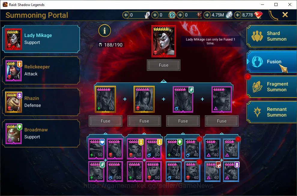 Raid: Shadow Legends Accounts Lv27 522K Power|1 Mythic(Androc)|19 Legendary(Wall image 8