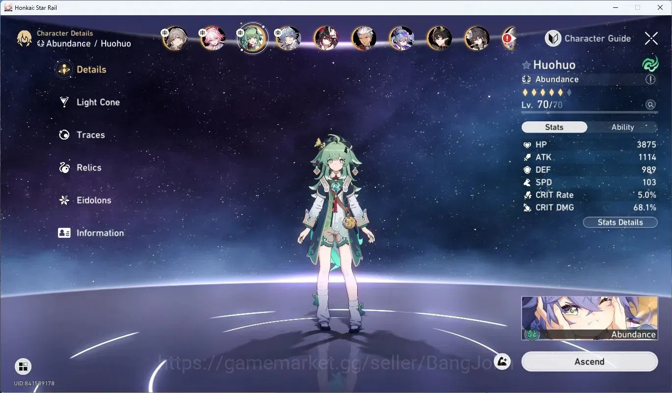 Honkai Star Rail Accounts Asia | TL55 | AlbisVinnaLv70, EvanesciaLv70, HuoHu image 4