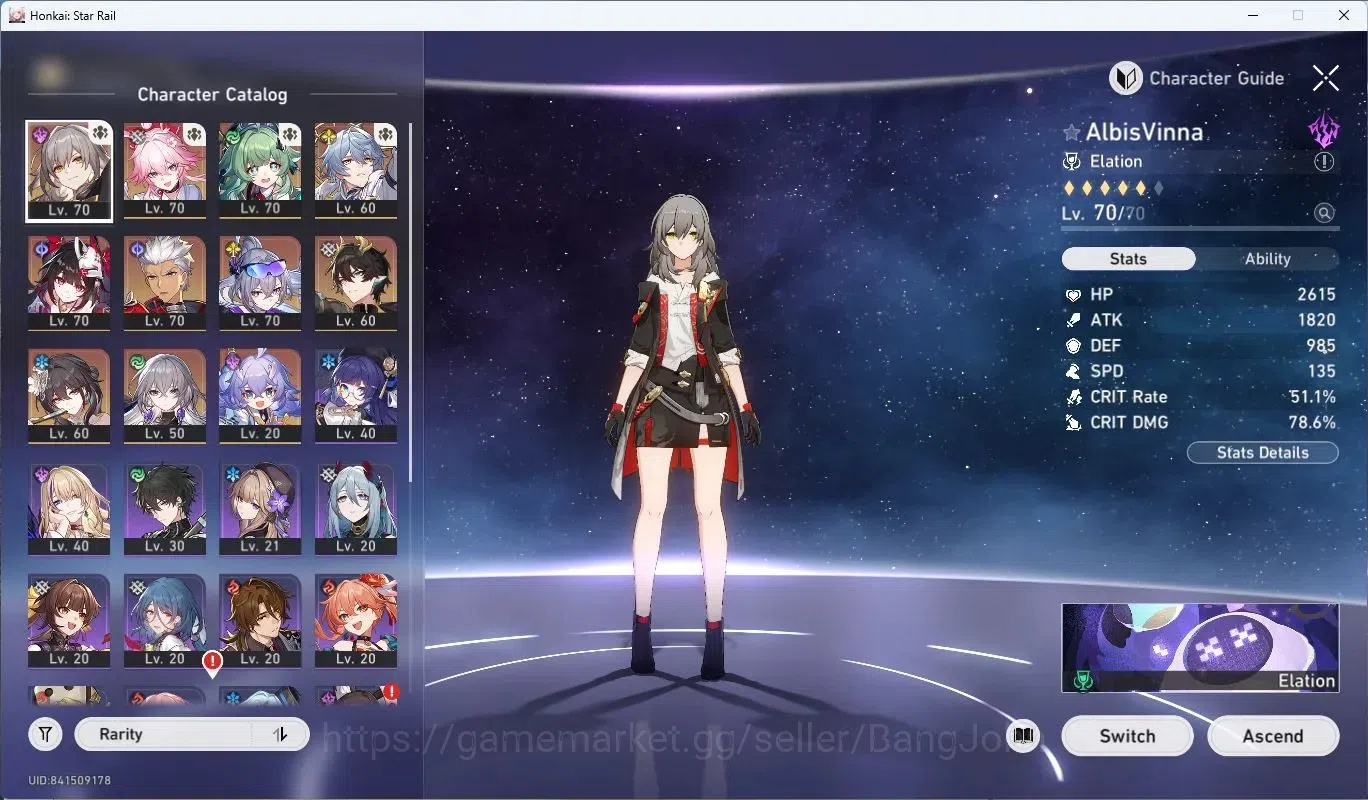 Honkai Star Rail Accounts Asia | TL55 | AlbisVinnaLv70, EvanesciaLv70, HuoHu image 5