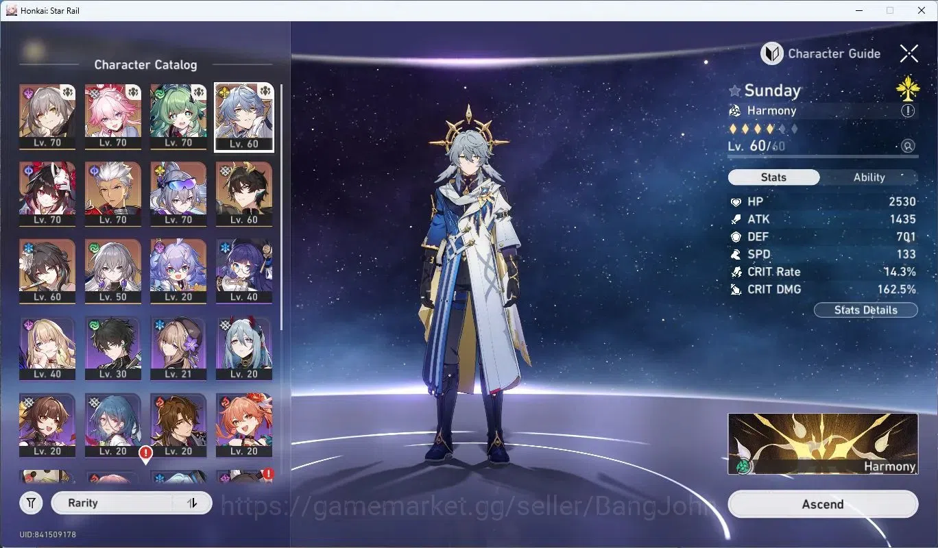 Honkai Star Rail Accounts Asia | TL55 | AlbisVinnaLv70, EvanesciaLv70, HuoHu image 8