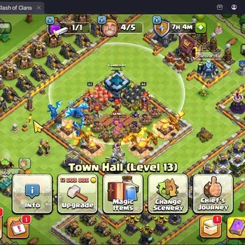 Clash of Clans Accounts High-End TH13-BH8|Lv.105 Unrank|BK43,AQ44,MP14,GW29,RC11|BM4,HH7|1 legendary + 2 Gold|48
