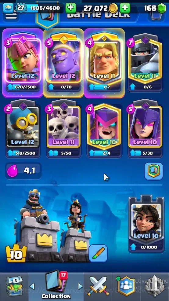 Clash Royale Accounts Lv 27|KTL 10|Trophy 7003|Card 99|2 EVO,1 Hero,3 Ch image 4