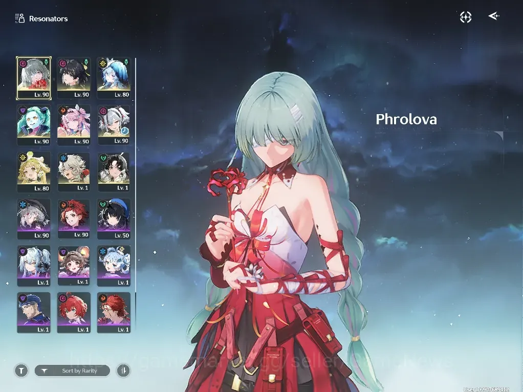 Wuthering Waves Accounts Others SEA |UL 65|4 Limited|(Phrolova RC 6 +Signature, Shorekeeper, Denia, Rebecca)|DB lv 30|Female 1