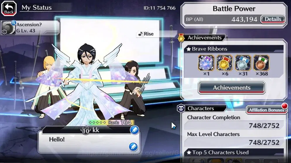 Bleach: Brave Souls Accounts [GLOBAL]40K Orbs|TYBW26 Momo,Shinji,TYBW25 Renji,1 image 2