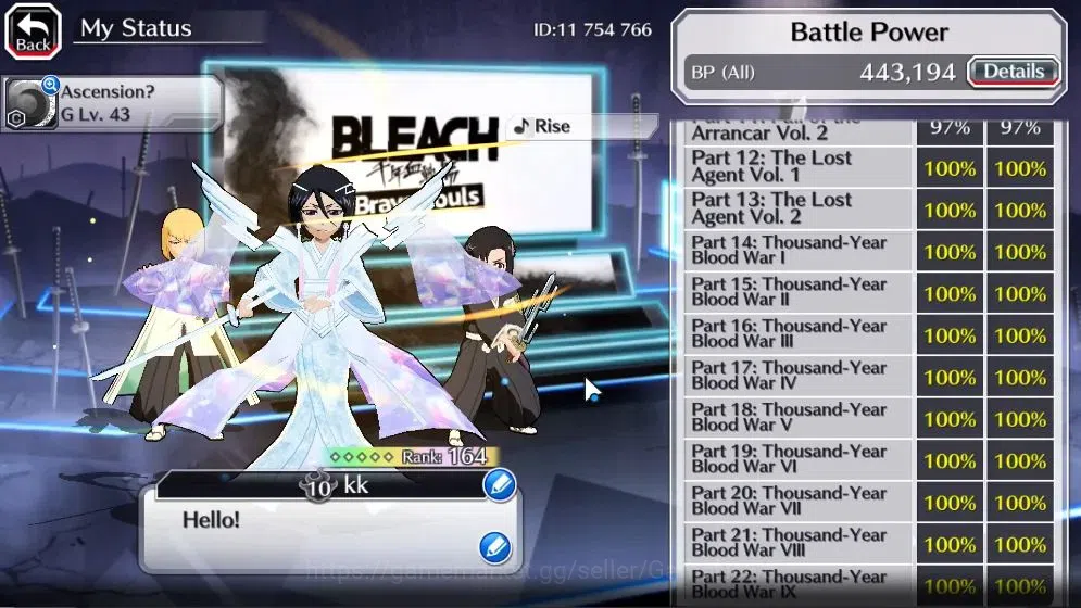 Bleach: Brave Souls Accounts [GLOBAL]40K Orbs|TYBW26 Momo,Shinji,TYBW25 Renji,1 image 5