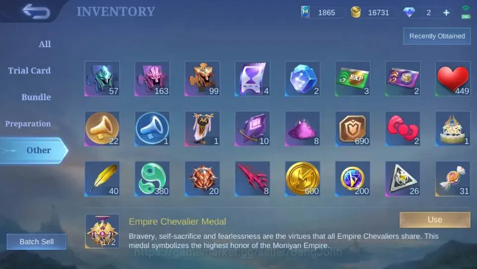 Mobile Legends: Bang Bang Accounts Global|Hero 115 Skin 162|Expert|LBox Irithel|M7 Gr image 18