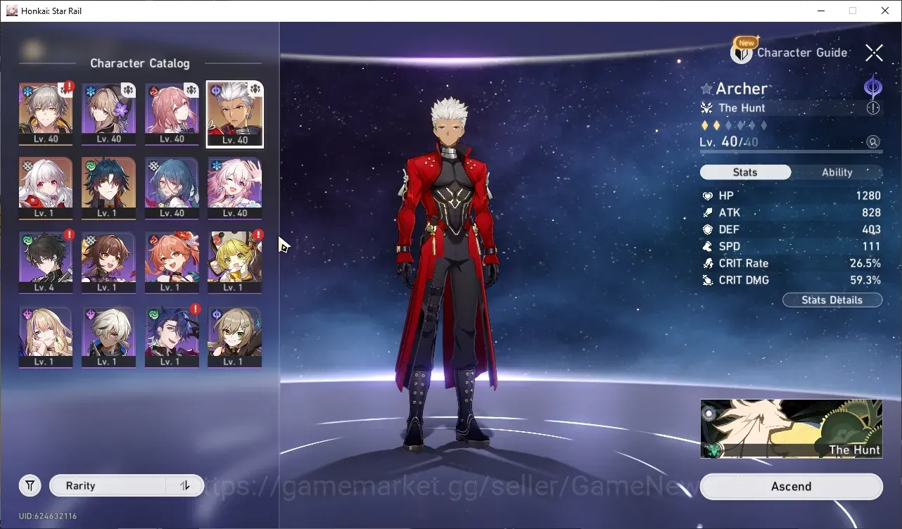 Honkai Star Rail Accounts Others NA|TL 26|2 Limited| Archer,Blade +1 Standard Character (Clara) |Male MC|The Xianzhou 1