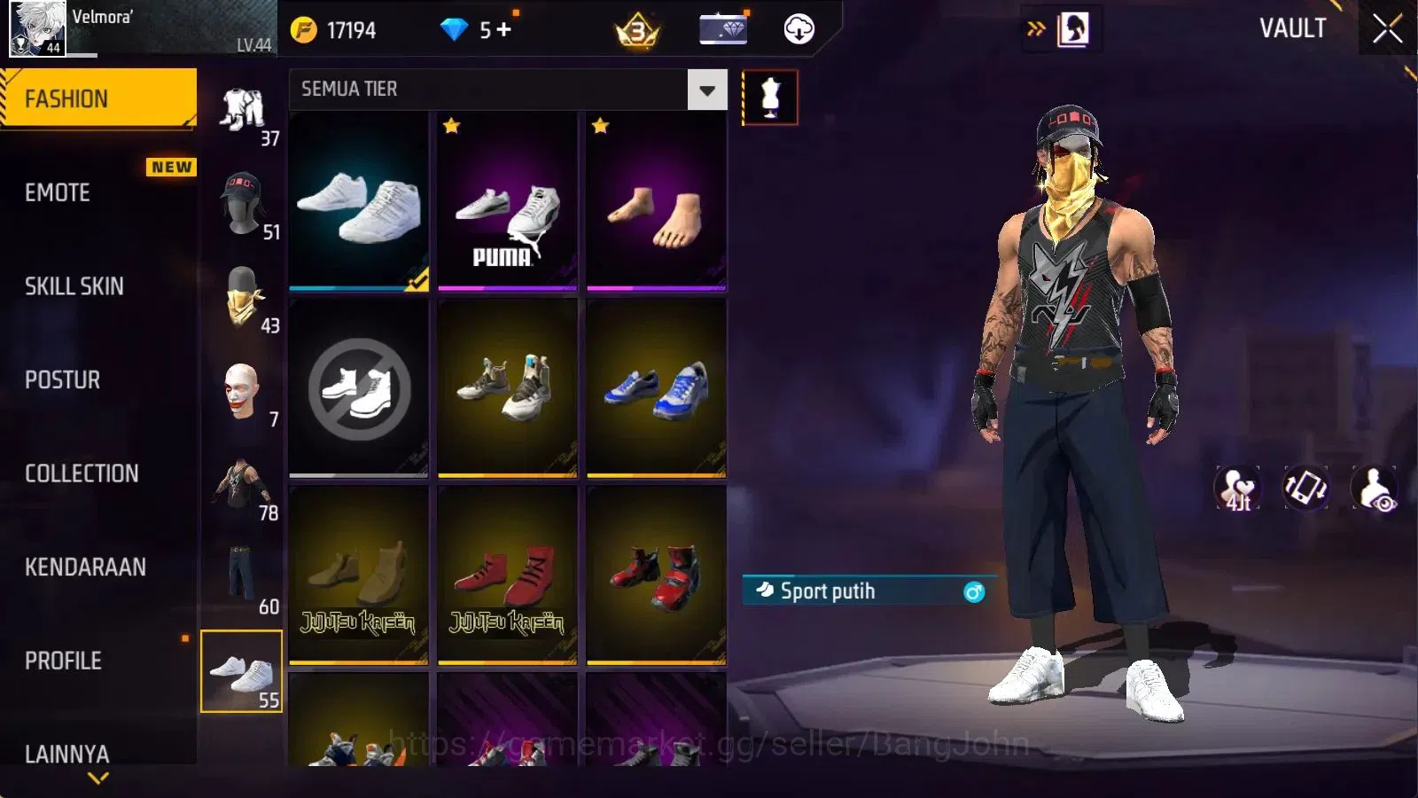 Free Fire Accounts Indonesia | M1887 Emerald Power,Hand of Hope | Vau image 12