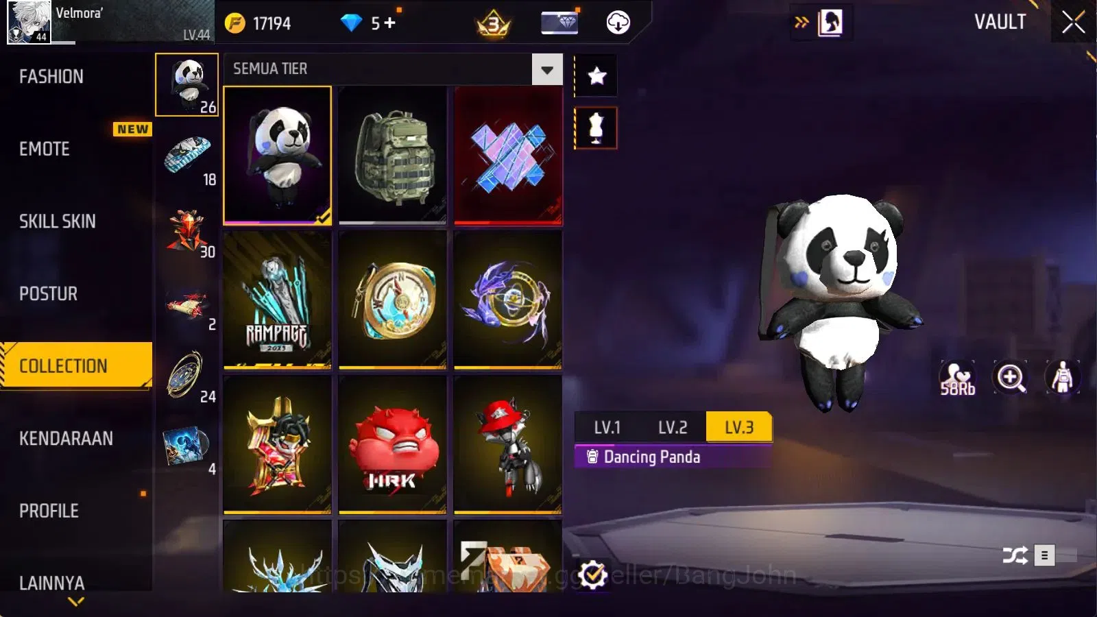 Free Fire Accounts Indonesia | M1887 Emerald Power,Hand of Hope | Vau image 13