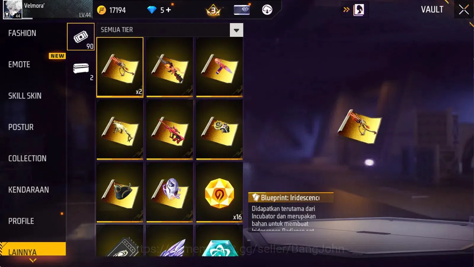 Free Fire Accounts Indonesia | M1887 Emerald Power,Hand of Hope | Vau image 15
