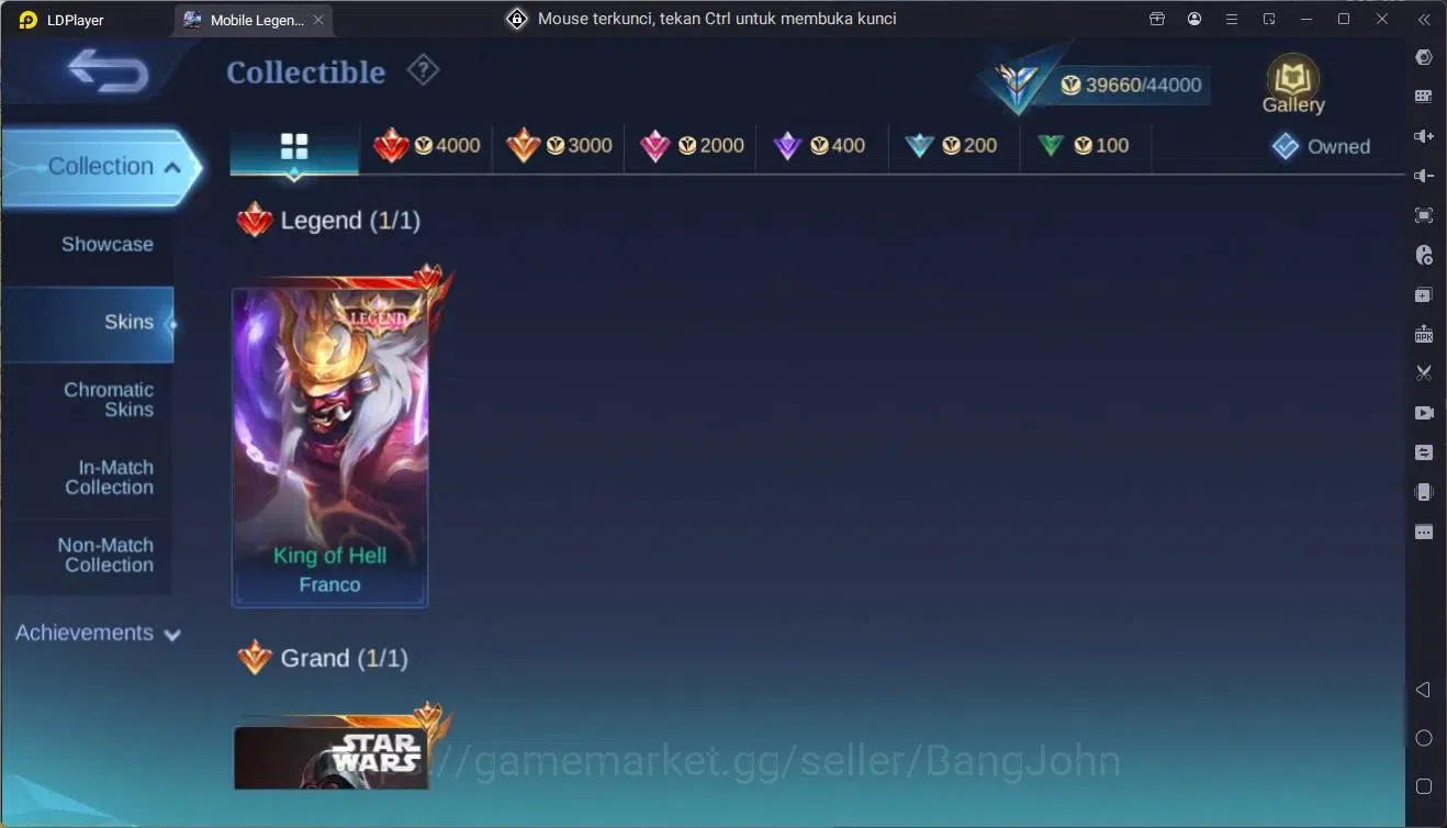 Mobile Legends: Bang Bang Accounts Global|Hero 90|Skin 56|Expert|Legend Franco|STARWA image 20