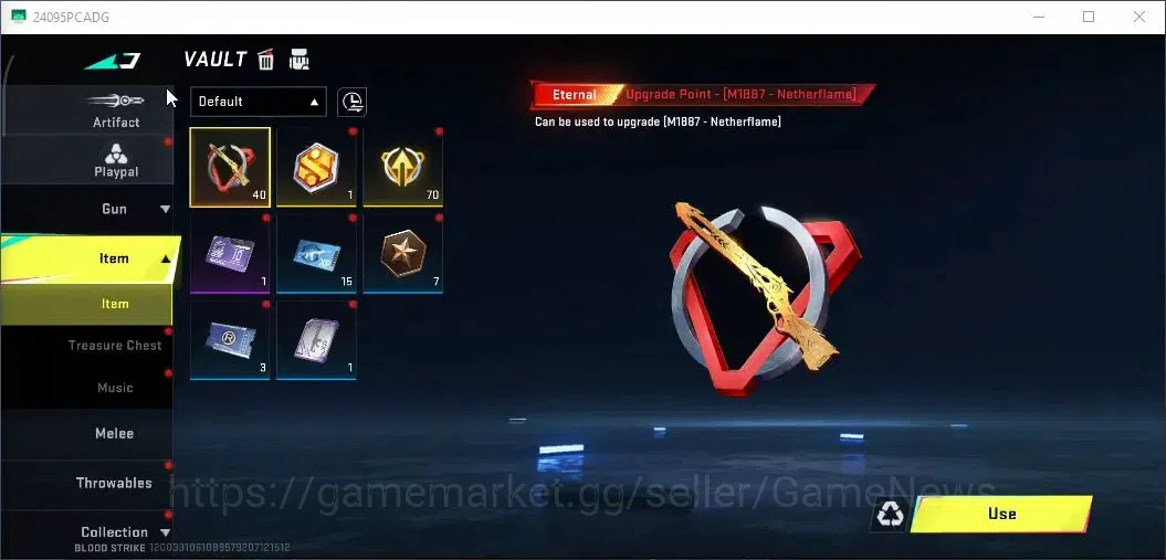 Blood Strike Accounts Others ASIA | Eternal M1887 Netherflame | Playpal Meow | 40 Eternal Upgrade Point |Log NetEase|Take 6