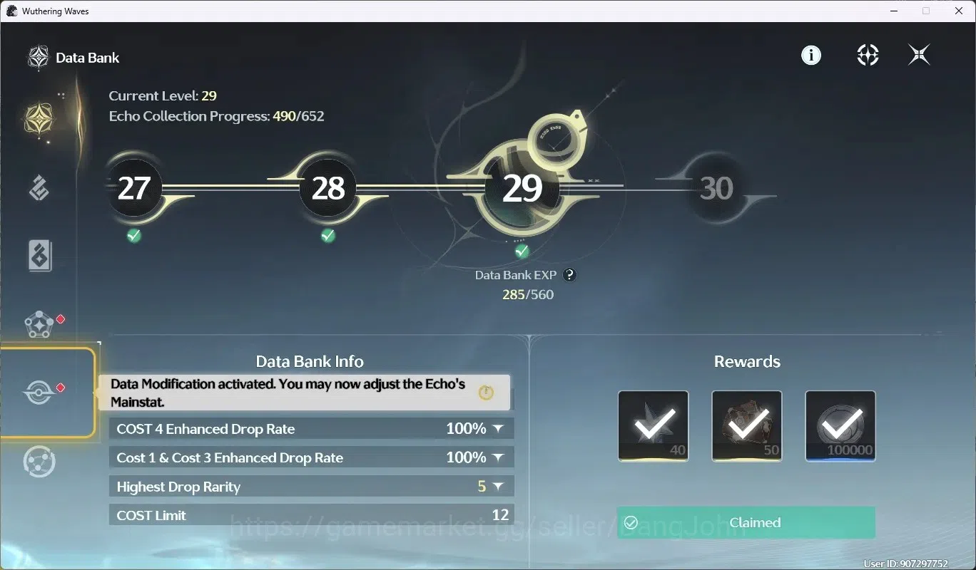 Wuthering Waves Accounts Starter SEA|UL46 | Rank 5 |3 Char Limited [Mornye Rc4,Denia=Sign],Rebecca|Mc Female|TakeMail WW106B 12