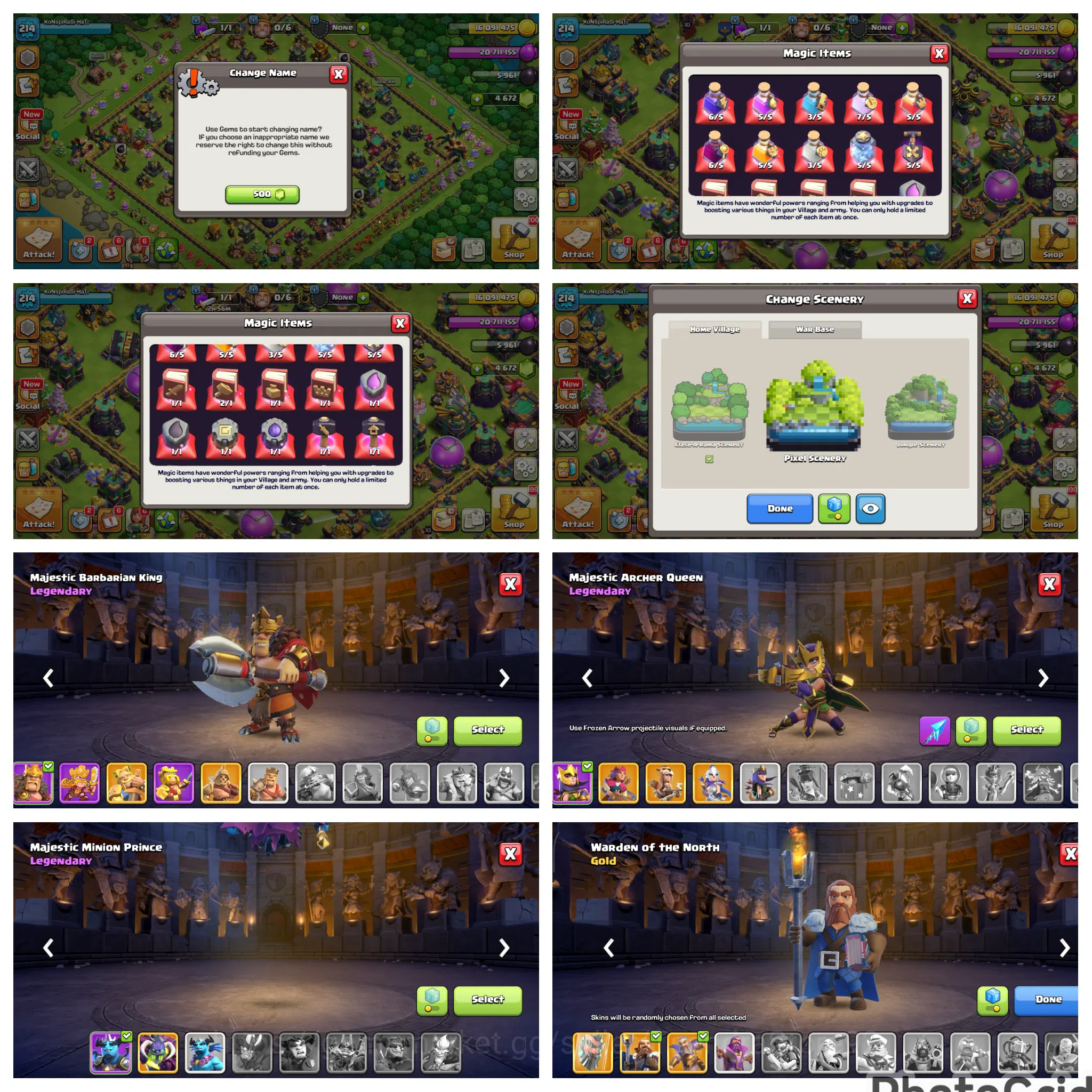 Clash of Clans Accounts High-End TH 14 LVL 214 100% BASE Fullymax|BK 82 AQ 83 MP 60 GW 56 RC 30|MANY ITEMS&771 MENDALS|EPIC 4