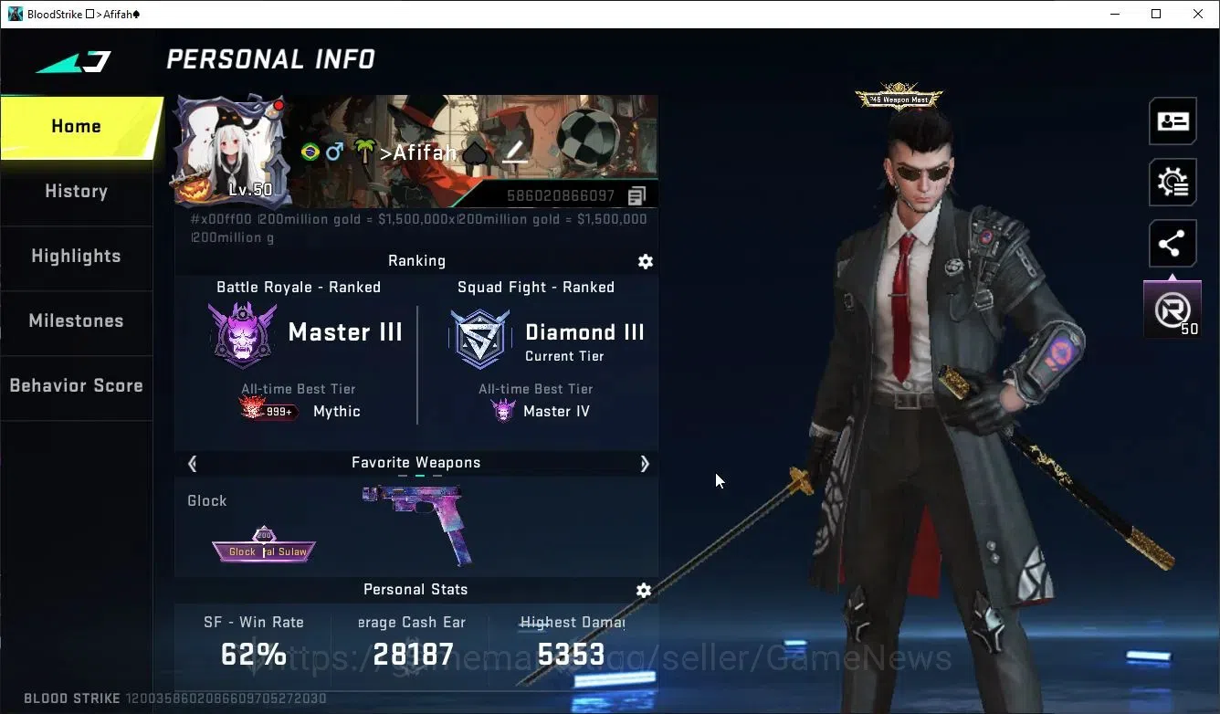 Blood Strike Accounts ASIA|ETERNAL DeAgle-Scorpion+Collab 7DS Karl98,QBZ image 2