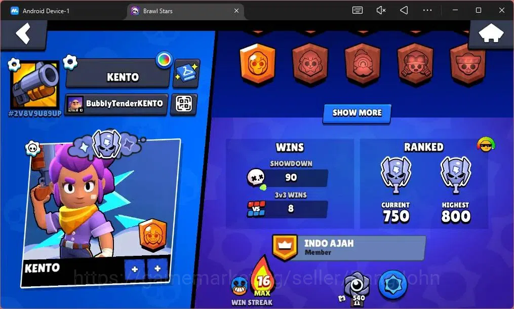 Brawl Stars Accounts Global | 1700 Trophy|19 Brawler|2 Max Hypercharge image 3