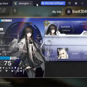 Arknights Accounts High-End Global Lv35 1 Limited Virtuosa Other 6* Thorns, Saria, ZoLe | Orundum 5560 | 2Outfit Main Story