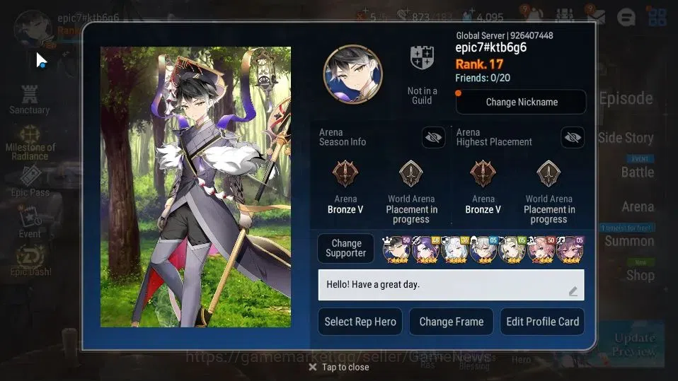 Epic Seven Accounts GLOBAL UnVerif | New Era | 2 ML (Zio,Belian) +Tene image 2