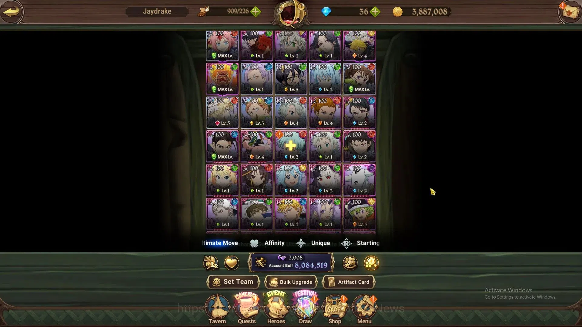 The Seven Deadly Sins: Grand Cross Accounts ASIA|8M CC|56 LS,36 Dm|7 LR+10 UR+Many Collabs|Rim image 3