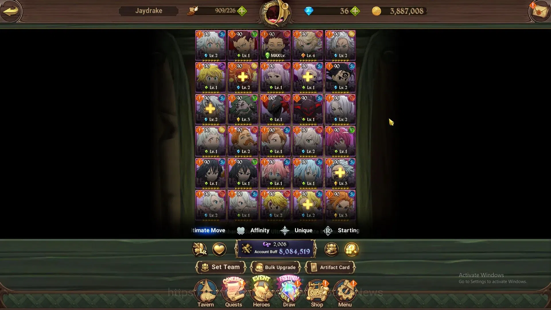 The Seven Deadly Sins: Grand Cross Accounts ASIA|8M CC|56 LS,36 Dm|7 LR+10 UR+Many Collabs|Rim image 7